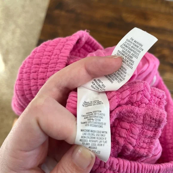 Aerie Pink Wide Leg Split Hem Cotton Pants - Picture 6 of 6